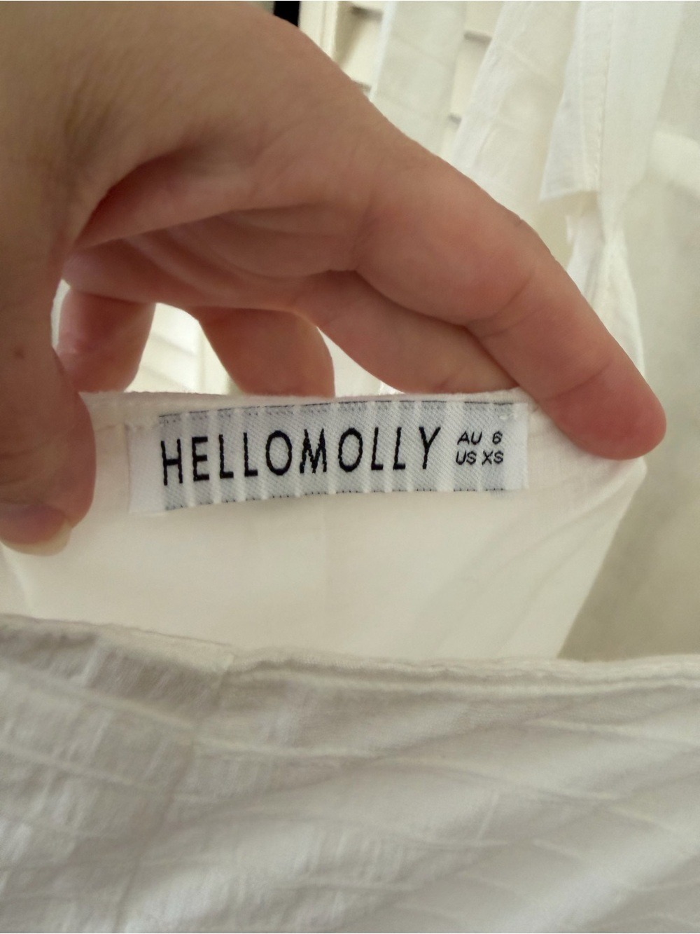 Hello Molly White Textured Bow Mini Dress XS - Picture 8 of 9